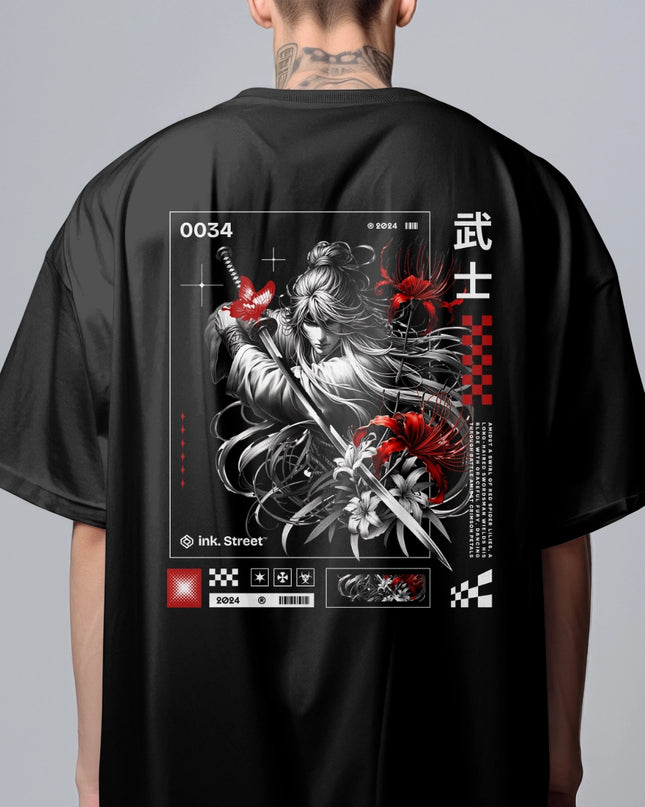 Long Haired Samurai Graphic T-Shirt