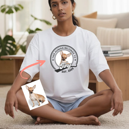 Custom ink. Pet Photo Badge T-Shirt