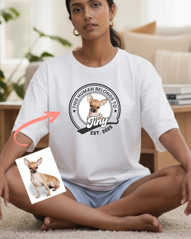Custom ink. Pet Photo Badge T-Shirt