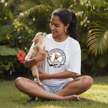 Custom ink. Pet Photo Badge T-Shirt