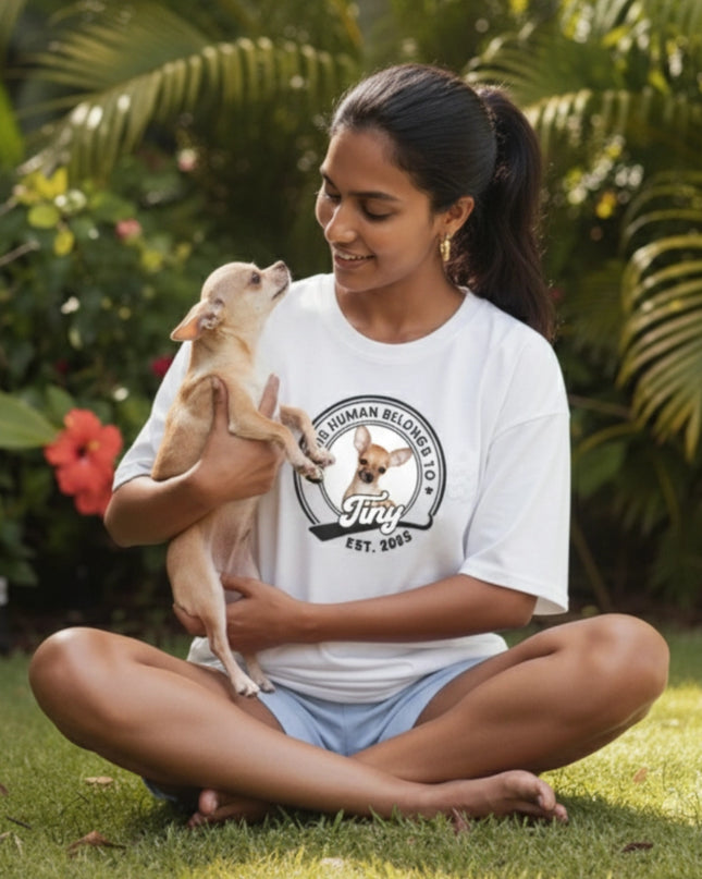 Custom ink. Pet Photo Badge T-Shirt