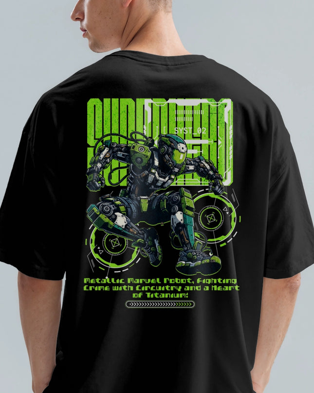 Superhero Robot Mechanical Futuristic Sci-Fi Hero Graphic T-Shirt