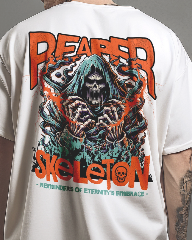 Reaper Spooky Death Skeleton Graphic T-Shirt