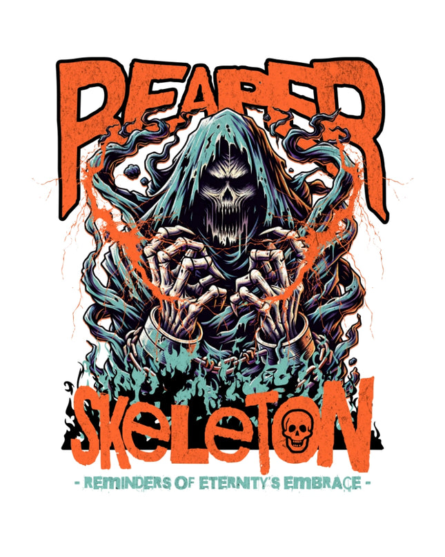 Reaper Spooky Death Skeleton Graphic T-Shirt