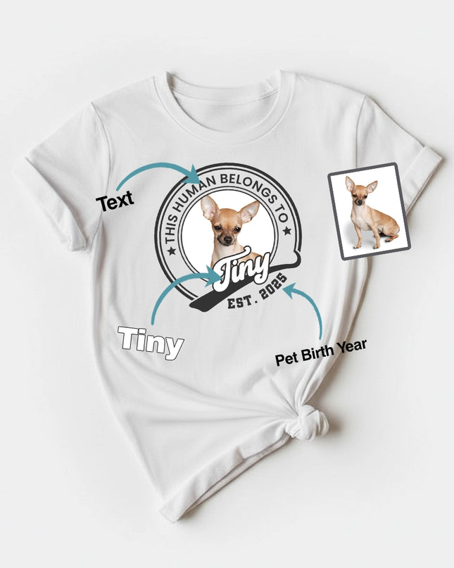 Custom ink. Pet Photo Badge T-Shirt